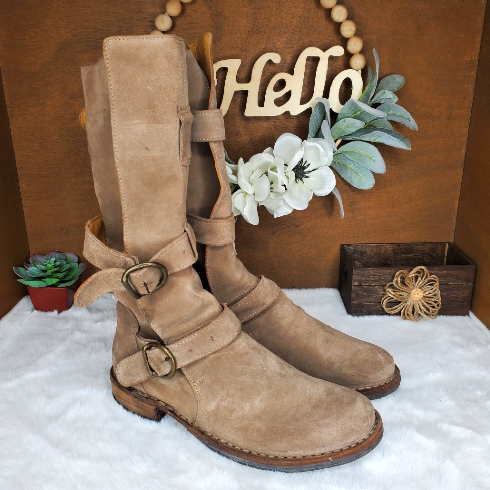 Fiorentini + Baker Leather Moto Buckle Boots Size 36
